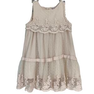 Catherine Malandrino Mini Baby Girls Delicate Pale Pink Lace Dress Size 6-9M